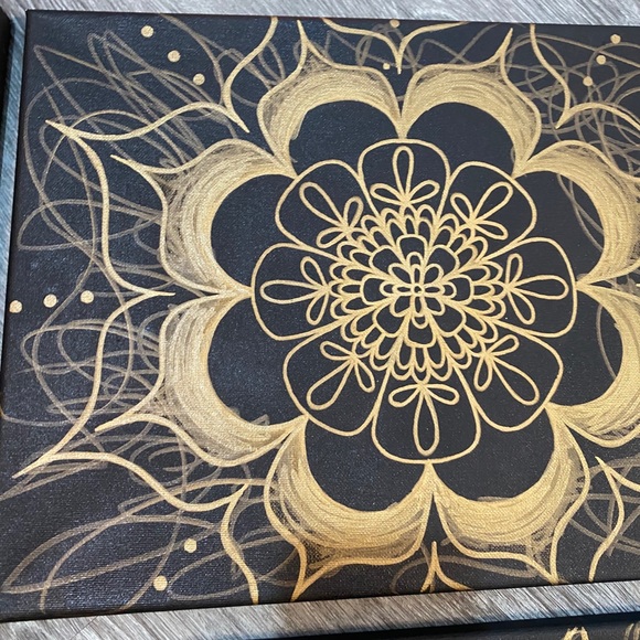 LARGE 4 piece shade shifting angry mandalas gold - Picture 2 of 5